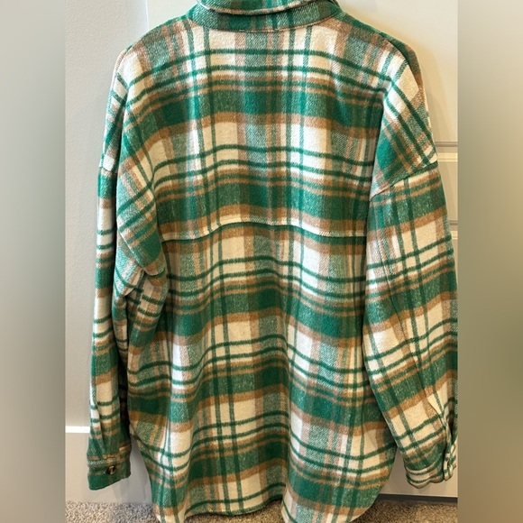 Vici Teal and Tan Plaid Shirt - Picture 3 of 5